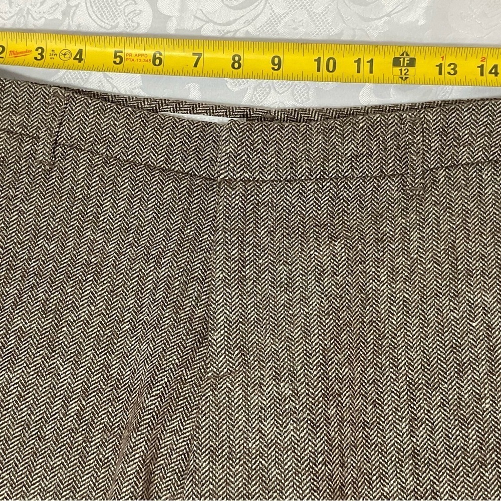 VERTIGO Paris Womens Flat Front Wide Leg Pants Size 10 Made France Wool Blend - Picture 6 of 9